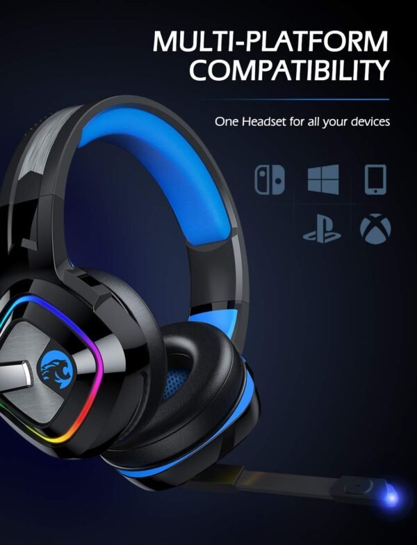 ZIUMIER Gaming Headset for PC, PS4, PS5, Xbox One, Xbox Series S/X, Switch, Noise Canceling Microphone, Stereo Surround Sound, 3.5mm Wired Gaming Headphones