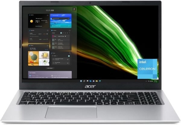 Acer Aspire 1 A115-32-C96U Slim Laptop | 15.6" FHD Display | Intel Celeron N4500 Processor | 4GB DDR4 | 128GB eMMC | WiFi 5 | Microsoft 365 Personal 1-Year Subscription | Windows 11 in S Mode, Silver