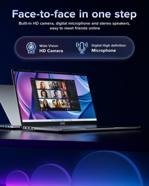 AOC Laptop Computer 16GB RAM 512GB SSD Work Laptops 15.6 Inch FHD Screen Premium Laptop (Up to 3.6GHz) Windows 11 Laptop Computer, Light&Thin, Metal Shell, Webcam, Type-C, USB3.2