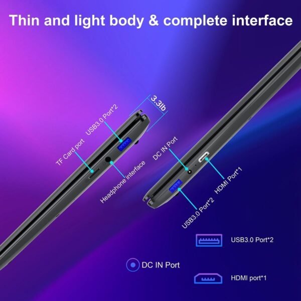 15.6" Laptop Computer - Quad-Core N95 Processor (Up to 3.4GHz) Laptop PC 16GB DDR4 512GB SSD, Students Business Laptop Support Touch ID,WiFi, BT4.2, HDMI, USB 3.0