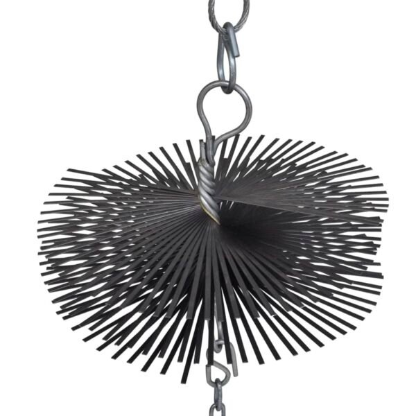 vidaXL 7.9" Round Chimney Cleaning Brush with Steel Wire and Thread- Easy Application, Durable Chimney Cleaning Tool- Includes Ball with Chain