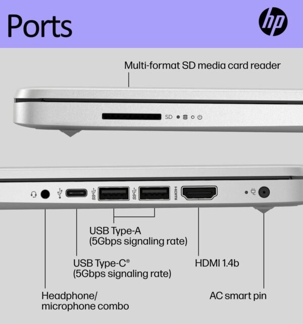 HP 14" Ultra-Light Laptop for Student & Home (Narrow-Bezel Display, Intel Pentium N5030, 16GB RAM, 512GB SSD, 1-Year Office 365) 11-Hr Long Battery Life, Webcam, Wi-Fi, IST Card, Win 11 Home, Silver