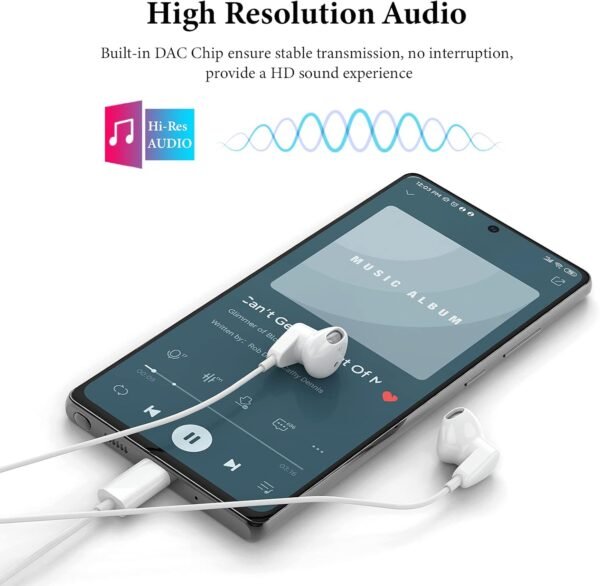 USB C Headphones for iPad Pro iPhone 15 Pro 16 Pro USB Type C Earphones HiFi Stereo USB C Wired Earbuds Microphone Volume Control for Samsung S23 Ultra S22 S21 Note20 A54,Pixel 9 8 7 6 6a 5 4,OnePlus9