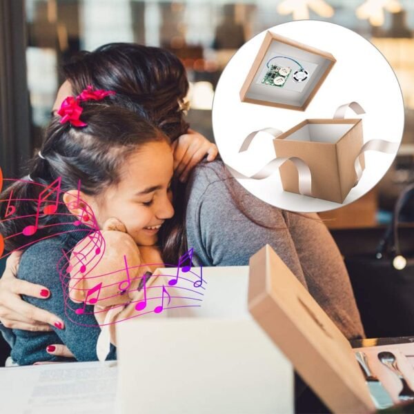 Icstation DIY Light Sensor Sound Module, Micro USB Recordable Sound Chip 8M Memory Speaker Talking Programmable Music Player Box for Birthday Greeting Card Anniversary Present