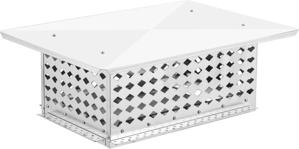 304 Stainless Steel Fireplace Chimney Cover Flue Caps, with Adjustable Metal Strips, Screws & Gloves