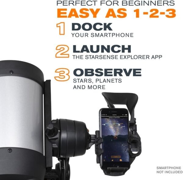Celestron – StarSense Explorer DX 5” Smartphone App-Enabled Telescope – Works with StarSense App to Help You Find Stars, Planets & More – Schmidt-Cassegrain Telescope – iPhone/Android Compatible