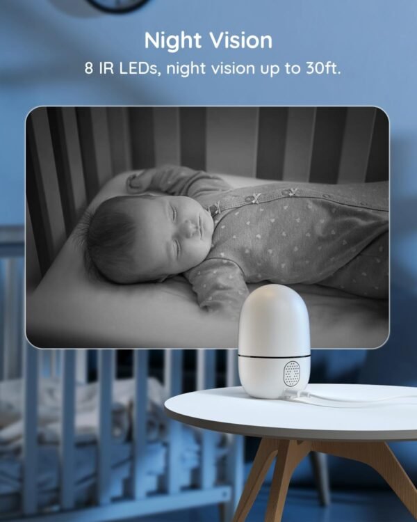 virtavo XD1 Indoor Security Camera, Dual-Lens & Split View, 360° PTZ Baby Monitor & Pet Cam, Motion Tracking, 2-Way Audio, Night Vision, Cloud/SD Storage, Phone App, 2.4GHz WiFi