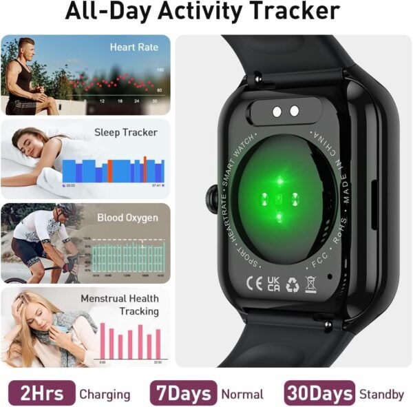 Smart Watch for Men Women(Answer/Make Call), 2025 New Smartwatch 1.96" HD Fitness Watch with 110+ Sport Modes, Heart Rate, Sleep Monitor, Pedometer, IP68 Waterproof Activity Tracker for Android iOS