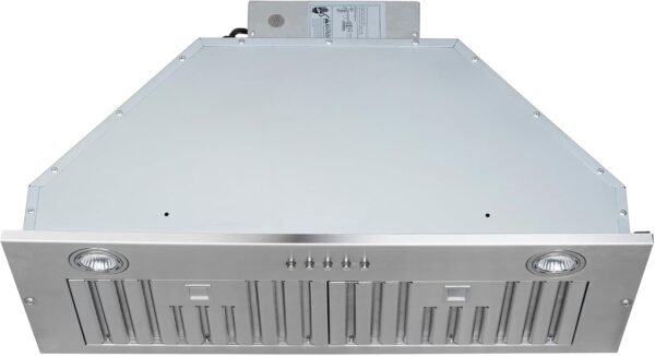 Vanity Art 600CFM Range Hood 28-inch, Ducted Range Hood Insert Stainless Steel, Kitchen Vent Hood, Kitchen Chimney Vent With 2 Blowers 3 Speed Button Control, LED Lights ETL Certified