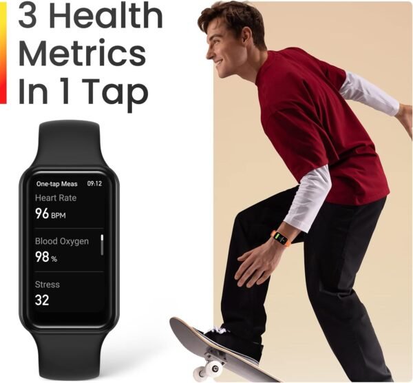 Amazfit Band 7 Fitness and Activity Trackers and Smartwatches, Heart Rate, SpO2, Sleep Analysis, Amazon Alexa Built-In, 18-Day Battery, Black