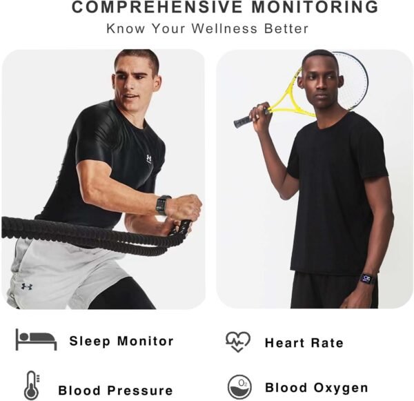 Smart Watches for Men, 1.65" Fitness Watch with 24/7 Heart Rate/Blood Pressure/Sleep Tracker, Activity & Fitness Tracker with Calories/Step Counter, Waterproof Smart Watch for Android iPhone