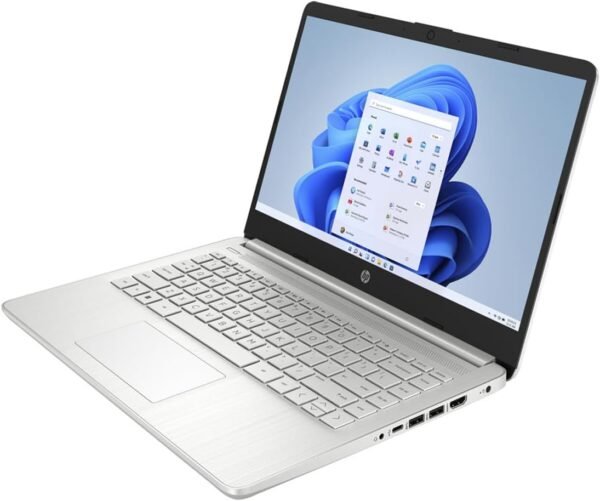 HP 14" HD Touchscreen Laptop, Windows 11, Intel Celeron Dual-Core Processor Up to 2.60GHz, 4GB RAM, 64GB SSD, Webcam, Dale Sliver (Renewed)