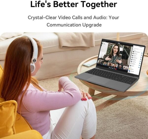 Laptop Computer 15.6'' HD Display, Intel UHD Graphics, Intel Celeron N5095 4-Core Processor, 12GB RAM, 512GB SSD up to Expandable 1TB, WiFi, 180°Open Angle, Windows 11 Laptop, Gray