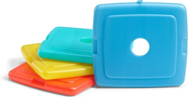 Cool Coolers by Fit & Fresh Slim Ice Packs, Quick Freeze, Space-Saving, Reusable Ice Packs for Lunch Boxes & Coolers