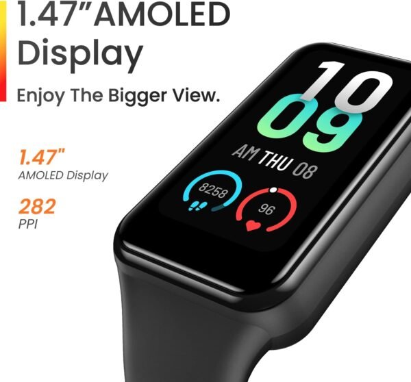 Amazfit Band 7 Fitness and Activity Trackers and Smartwatches, Heart Rate, SpO2, Sleep Analysis, Amazon Alexa Built-In, 18-Day Battery, Black