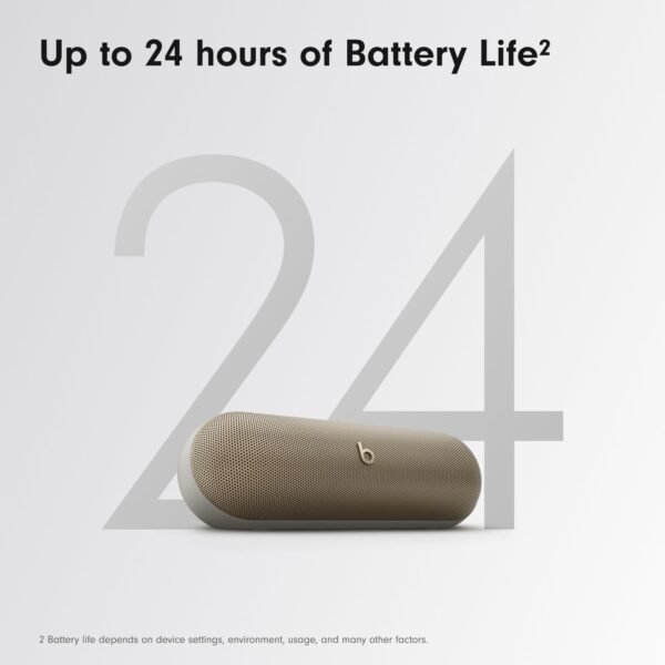 Beats Pill - Portable Bluetooth Speaker- Up to 24H Battery Life, Water Resistant, Bluetooth, Apple & Android Compatible, Seriously Loud Sound for Home, Outdoor and Travel- Champagne Gold