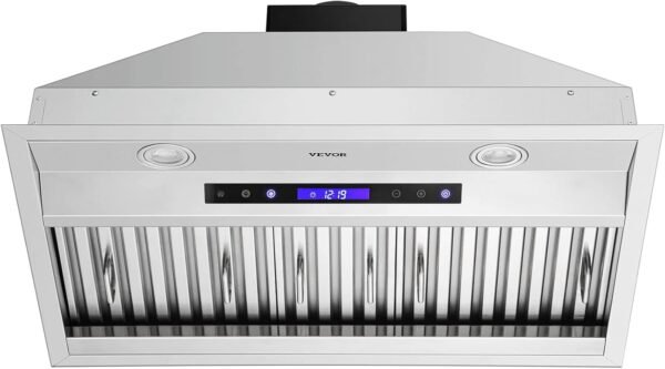 VEVOR Insert Range Hood, 900CFM 4-Speed, 30 Inch Stainless Steel Built-in Kitchen Vent with Touch & Remote Control LED Lights Baffle Filters, Ducted/Ductless Convertible, ETL Listed…