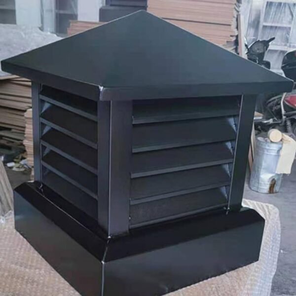 Chimney Cap, Square Aluminum Alloy Fireplace Chimney Caps, Rainproof Chimney Cover with Tapered Top and Louvre for Outside Chimney Flue Cover to Fit Existing Flue Tile(20"x20")