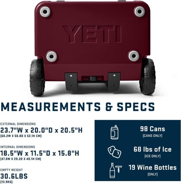 YETI Roadie 60 Wheeled Cooler with Retractable Periscope Handle