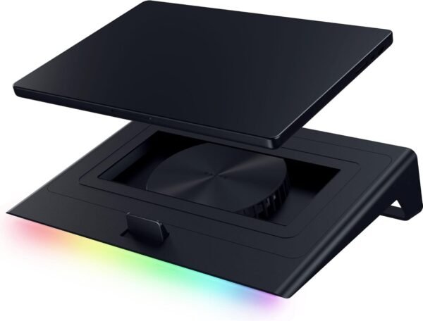 Razer Laptop Cooling Pad: Adaptive Smart - Intelligent Fan Control - Airtight Pressure Chamber - Fits Most Laptops & Macbooks 14” to 18" - Preset & Custom Fan Curves - 3 Port USB Type A - Chroma RGB