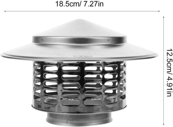 MAGICLULU Smoke Exhaust Rain Cap Roof Vent Cap 7 Inch Round Chimney Cap Roof Vent Cover Chimney Rain Cap Chimney Caps for Outside Chimney Cover Flue Caps Wood Stove Stainless Steel Cowl