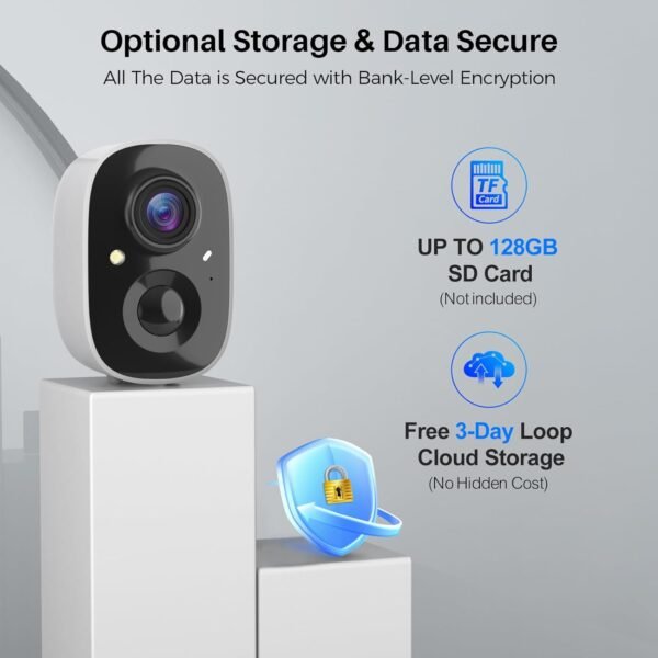 Security Cameras Wireless Outdoor, Battery Powered Cameras for Home Security Indoor/Outdoor with AI Motion Detection, 2K Color Night Vision, 2-Way Talk, IP66 Weatherproof, SD/Cloud Storage