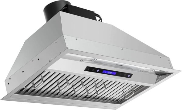 VEVOR Insert Range Hood, 900CFM 4-Speed, 30 Inch Stainless Steel Built-in Kitchen Vent with Touch & Remote Control LED Lights Baffle Filters, Ducted/Ductless Convertible, ETL Listed…