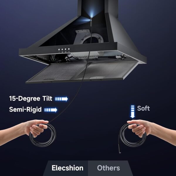 [Dual-Lens] Endoscope Camera with Light, 1920P HD Borescope with 8+1 Adjustable LED Lights, IP67 Waterproof 16.5FT Semi-Rigid Snake Cord Inspection Camera for iPhone, iPad and Android Phone (Type C)