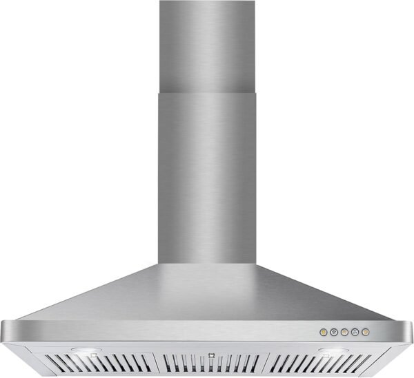 COSMO COS-63190 36 in. Vista Collection 380 CFM Ducted Wall Mount Range Hood, Button Controls, LED Lights, Stainless Steel