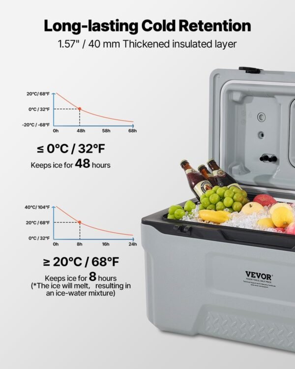 VEVOR Insulated Portable Rotomolded Hard Cooler