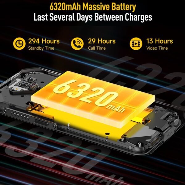Ulefone Armor X13 12GB+64GB Rugged Smartphone Unlocked, MTK Helio G36 Android 14 Cell Phone, 50MP+24MP Night Vision Camera, 6.52" HD+, 6300mAh, Dual SIM 4G Rugged Phone, NFC/OTG/GPS/FM, Orange