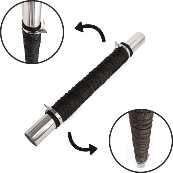 SoloWilder Fireproof Chimney Webbing Anti Scalding Camping Stove Pipe Wrap Protector with 2 Clamps