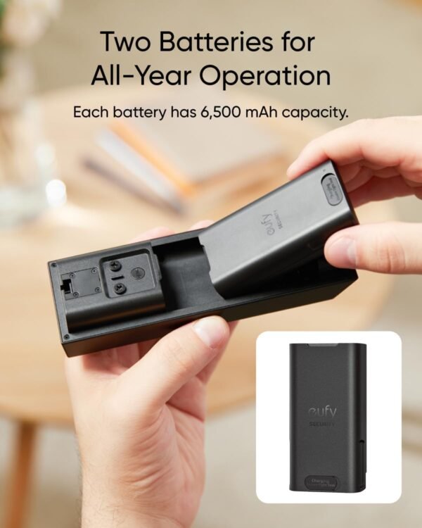 eufy Security Video Doorbell E340 (Battery Powered, with Extra Backup Battery), Uninterrupted Use with Rechargeable Battery, Dual Cameras, 2K Full HD, No Monthly Fee