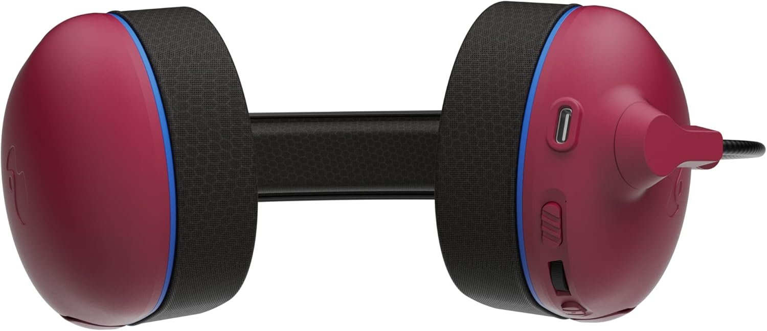 PDP AIRLITE Pro Wireless Stereo Gaming Headset, Officially Licensed by Sony PlayStation 5, PS5/PS4/PS3/PC, Lightweight Durable 40 Foot Connection, Noise-canceling Flip-to-Mute Mic, Cosmic Red