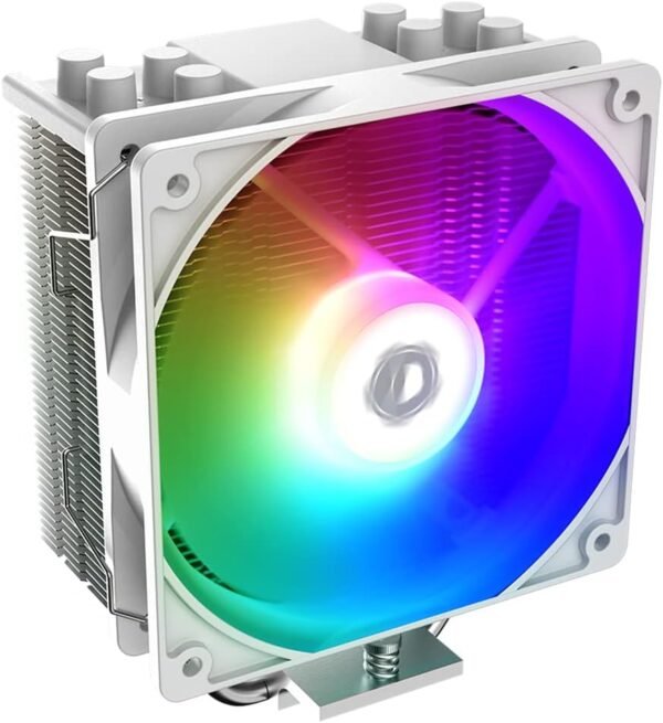 ID-COOLING SE-214-XT ARGB White CPU Cooler 4 Heatpipes CPU Air Cooler ARGB Light Sync with Motherboard(5V 3-PIN Connector) CPU Fan for Intel/AMD, LGA 1700 Compatible for Desktop