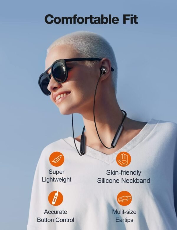 Bluetooth Headphones,V5.2 Wireless Bluetooth Earbuds w/Mic in-Ear Magnetic Neckband Earphone 30Hrs Playtime, IPX7 Sweatproof Deep Bass Headset for Phone Call Music Sports