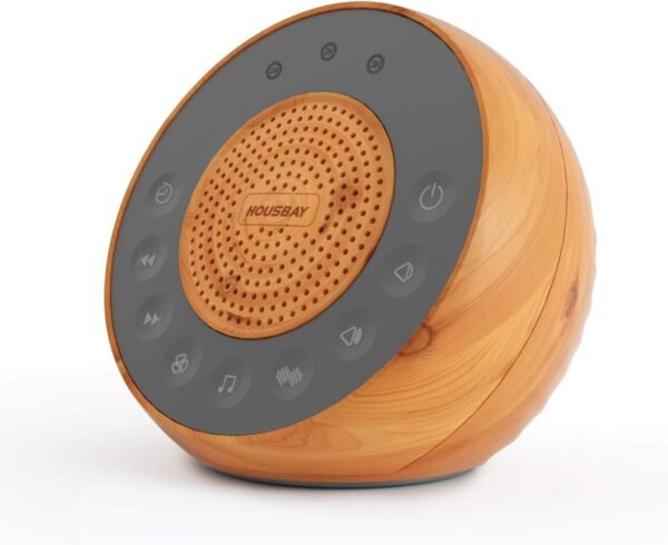 Housbay White Noise Machine with 31 Soothing Sounds, 5W Loud Stereo Sound, Auto-Off Timer, Adjustable Volume, Sleep Sound Machine for Baby, Kid, Adult -Wood Grain