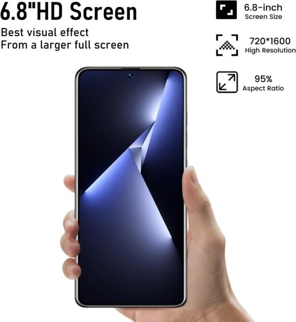 Pova5 pro Unlocked Android Phone Smartphone 8-core 6GB+256GB Cell Phone 24MP+50MP Camera Pixels 6800mAh Battery for Extended Standby 6.8-inch HD Screen Mobile Phone 5G Dual SIM Card (Blue)