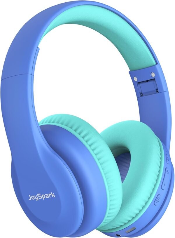 Kids Bluetooth Headphones, Lightweight Kids Wireless Headphones for Kids, 85/94dB Volume Limited, 60 Hours Playtime, Bluetooth 5.3, Over-Ear Toddler Headphones with Built-in Mic-Blue
