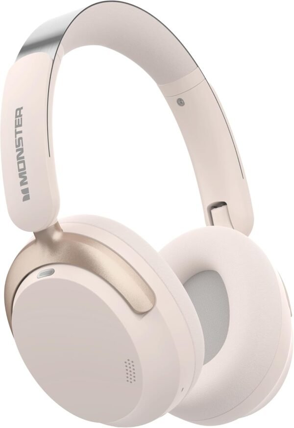 Monster Persona 3rd ANC Wireless Headphones with Bluetooth 5.4, Noise Cancelling Headphones with Clear Talk, Foldable Lightweight Over Ear Headphone, 70H Playtime, Dual Device Pairing, White