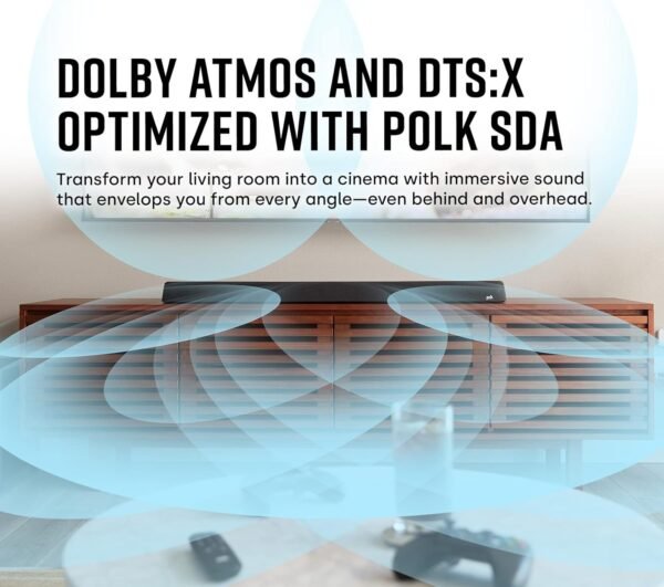 Polk MAGNIFI-MAX-AX-SR Soundbar with Subwoofer and Surround Speakers with an Additional 4 Year Coverage (2022)