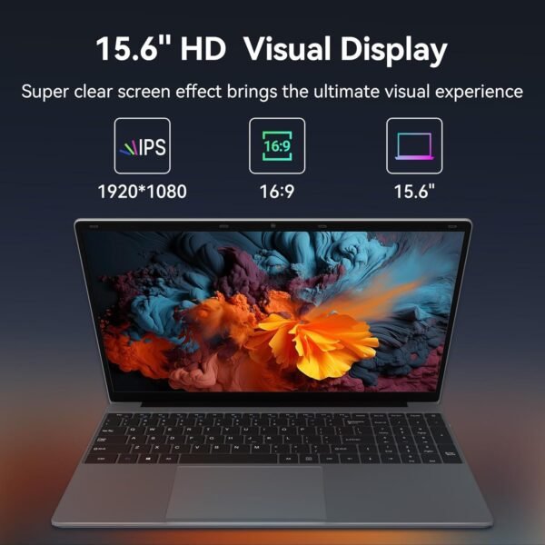 Laptop Computer 15.6'' HD Display, Intel UHD Graphics, Intel Celeron N5095 4-Core Processor, 12GB RAM, 512GB SSD up to Expandable 1TB, WiFi, 180°Open Angle, Windows 11 Laptop, Gray
