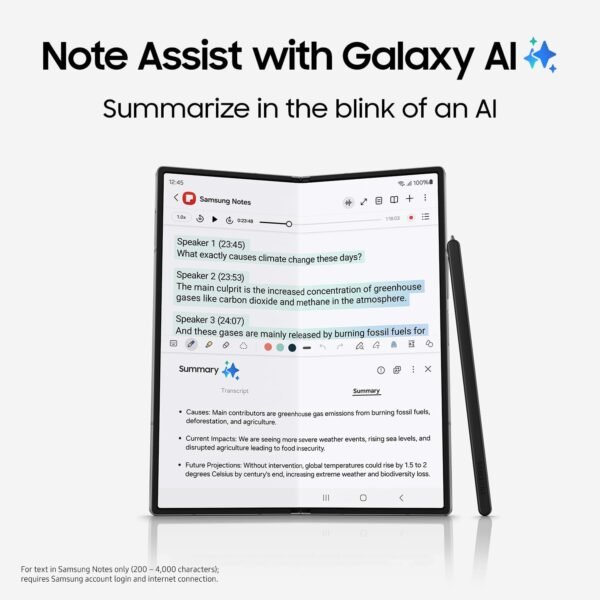 SAMSUNG Galaxy Z Fold 6 AI Cell Phone, 512GB Unlocked Android Smartphone, Circle to Search, Handsfree Live Interpreter, AI Photo Edits, Large Screen, 2024,US 1 Yr Manufacturer Warranty, Silver Shadow