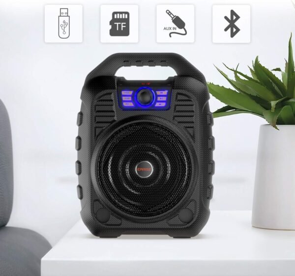 EARISE T26 Portable Bluetooth PA Speaker System with Wireless Microphone, 12W Karaoke Machine for Party/Outdoors, 3600mAh Battery, FM Radio, Audio Recording, Remote Control, Supports TF Card/USB/AUX