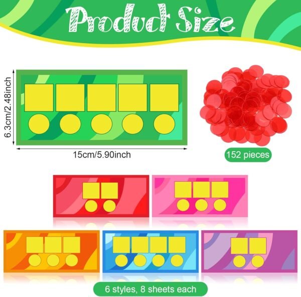 Yexiya 200 Pcs Sound Box Mats and Chips Set Include 48 Dry Erase Mats and 152 Chips and Phonemic Awareness Phonics Games Classroom Reading Games for Kindergarten Preschool Elementary Student