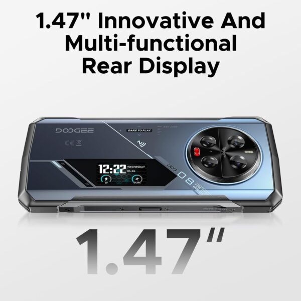 DOOGEE V40 Pro Rugged Phone 5G - 36GB RAM+512GB ROM Android 14 Rugged Smartphone, 6.78" FHD+120Hz Screen, 4nm D7300 CPU, Waterproof Phone with 1.47" Rear Screen, 200MP AI Camera, 8680mAh+33W, Blue