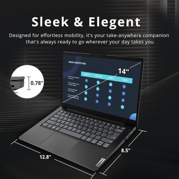 Lenovo V14 Laptop (14" FHD Anti-Glare, 6-Core AMD Ryzen 5 (> i5-1135G7), 16GB RAM, 512GB SSD) for Business & Home & Student, Thin & Light, Webcam w/Shutter, Ethernet, Windows 11 Pro, Black