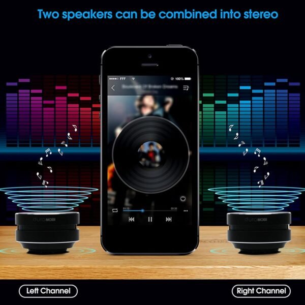 Docooler 2 Pack True Wireless Speakers Wirelessly Sound Creative Portable Speaker Bone Conduction Speakers Mini Loud Stereo Sound Built-in Mic Sound Box