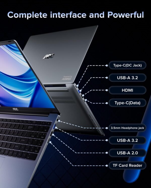 AOC Laptop Computer 16GB RAM 512GB SSD Work Laptops 15.6 Inch FHD Screen Premium Laptop (Up to 3.6GHz) Windows 11 Laptop Computer, Light&Thin, Metal Shell, Webcam, Type-C, USB3.2