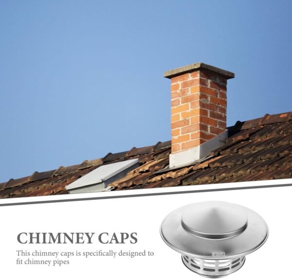 MAGICLULU Smoke Exhaust Rain Cap Roof Vent Cap 7 Inch Round Chimney Cap Roof Vent Cover Chimney Rain Cap Chimney Caps for Outside Chimney Cover Flue Caps Wood Stove Stainless Steel Cowl
